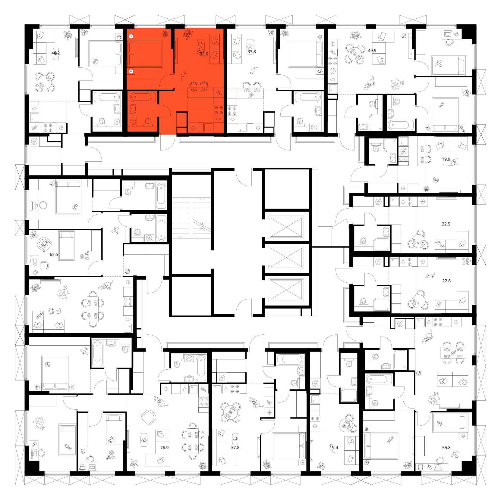 Планировка 1-комн. 3