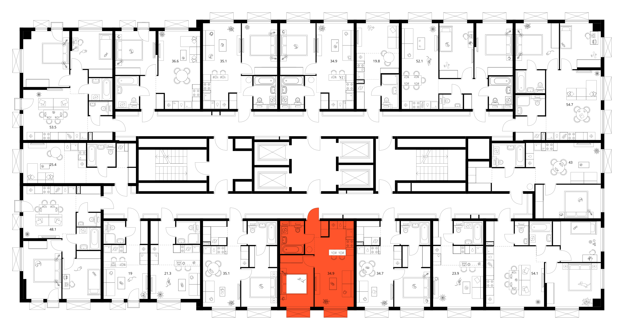 Планировка 1-комн. 3