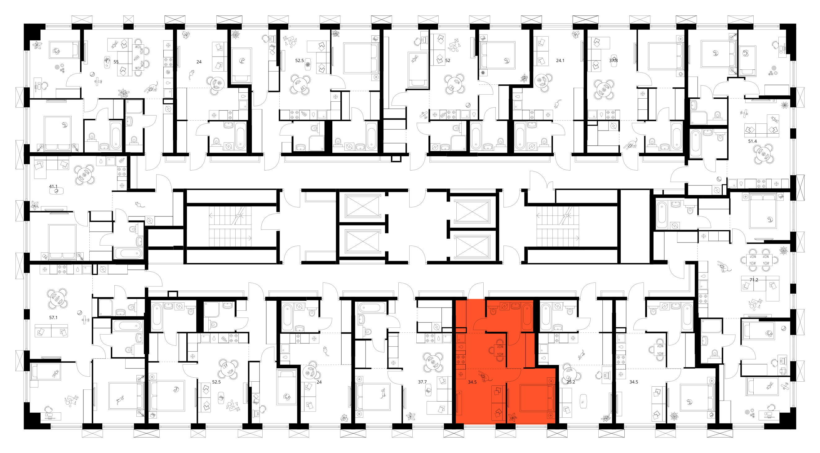 Планировка 1-комн. 3
