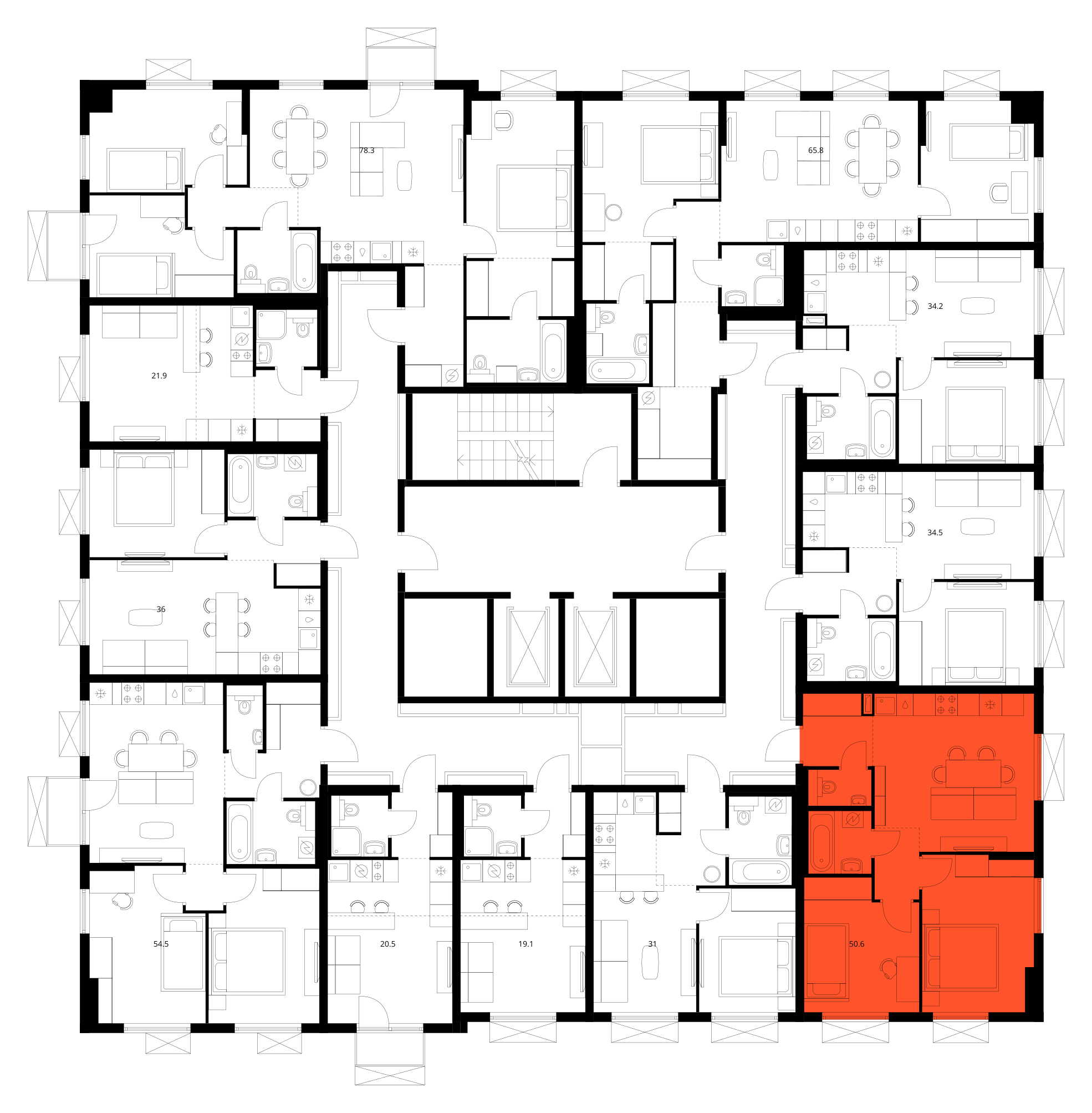 Планировка 2-комн. 3