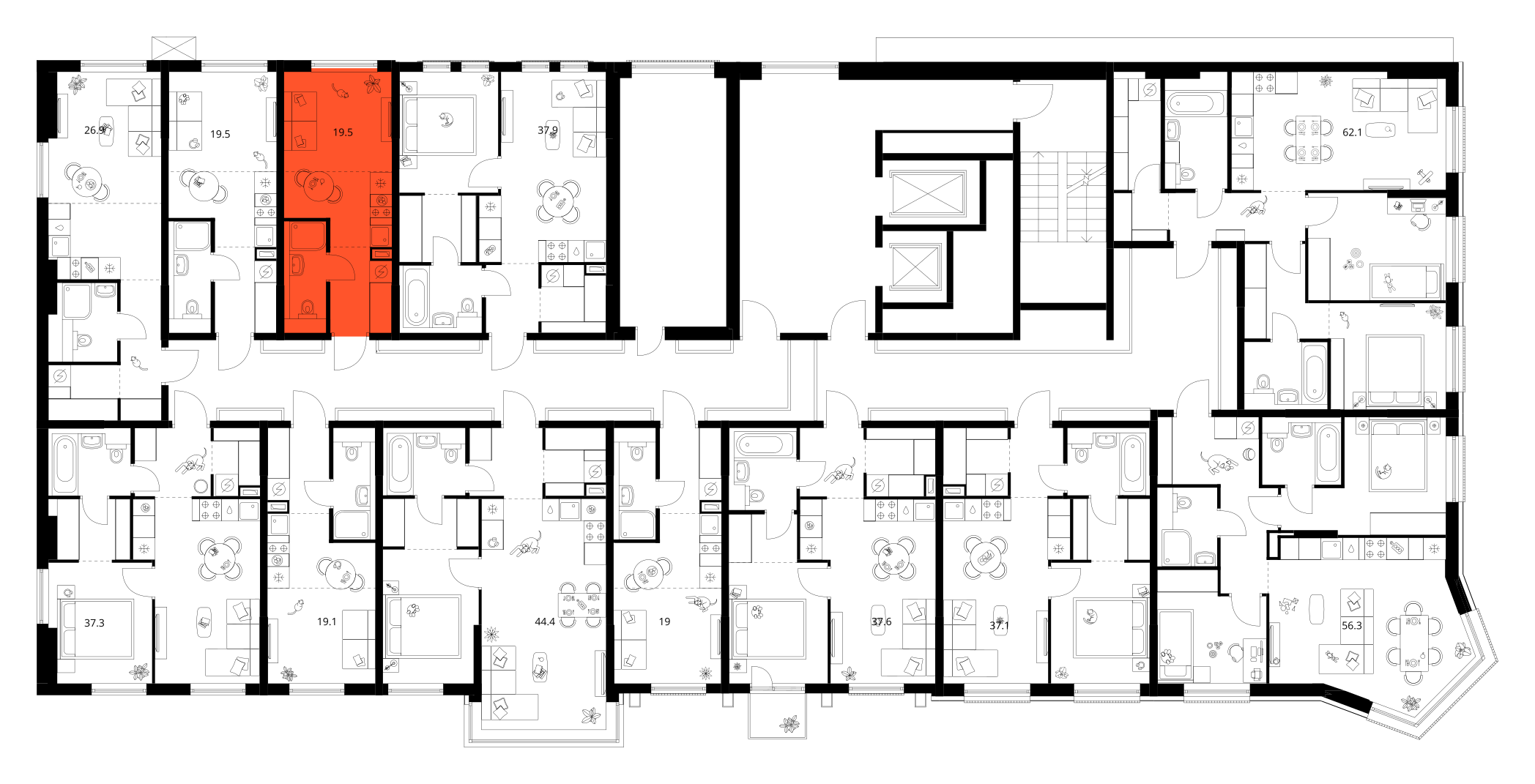 Планировка Студия 3