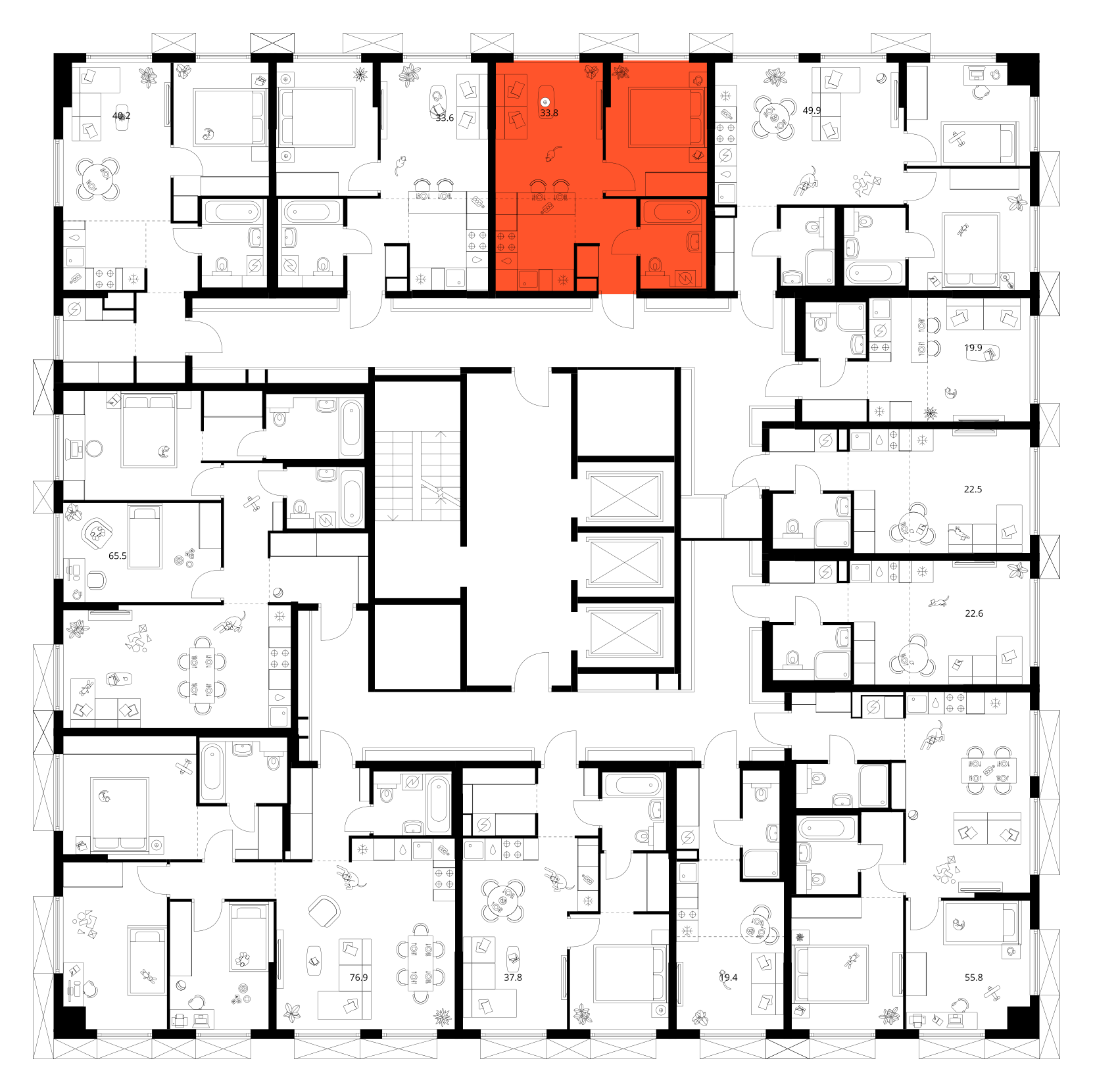 Планировка 1-комн. 3