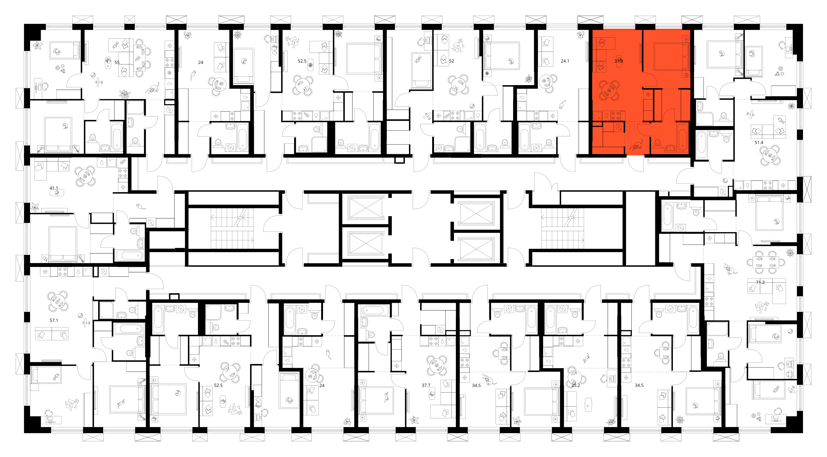 Планировка 1-комн. 3