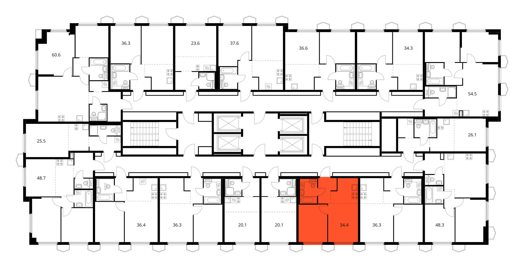 Планировка 1-комн. 3