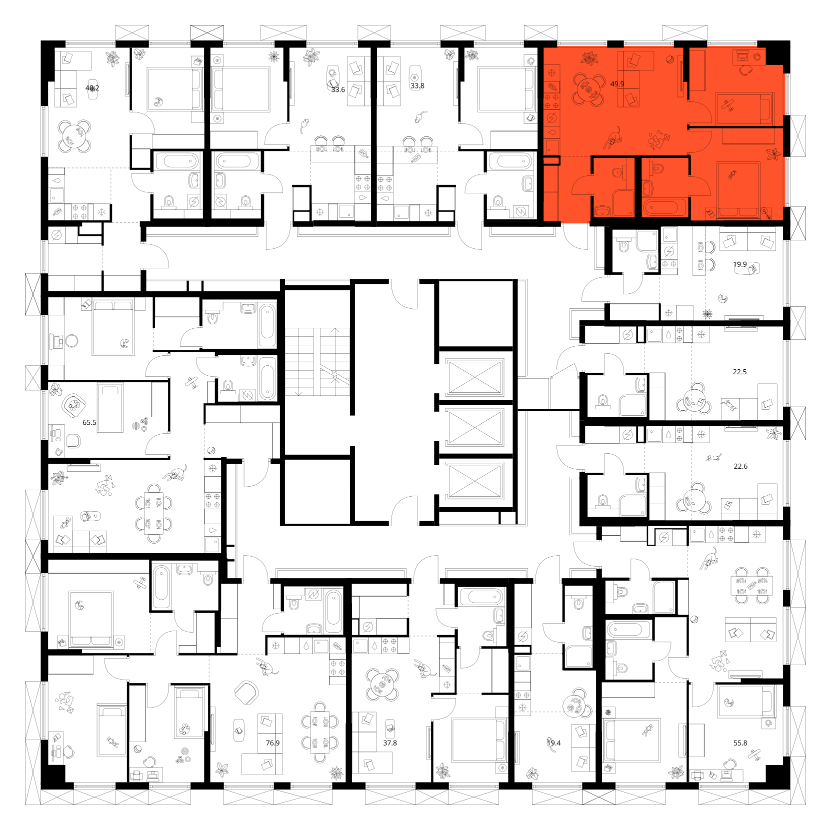 Планировка 2-комн. 3
