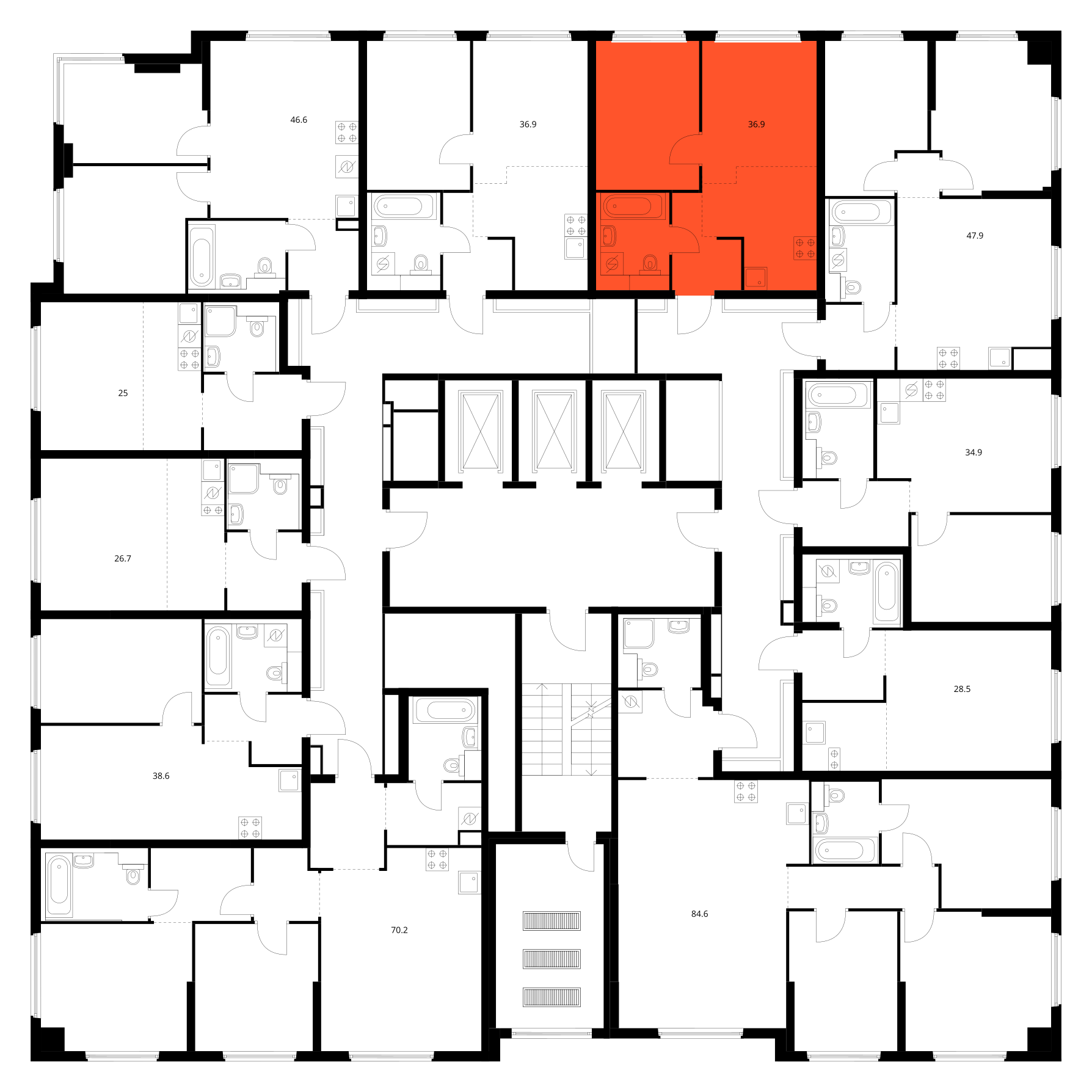 Планировка 1-комн. 3
