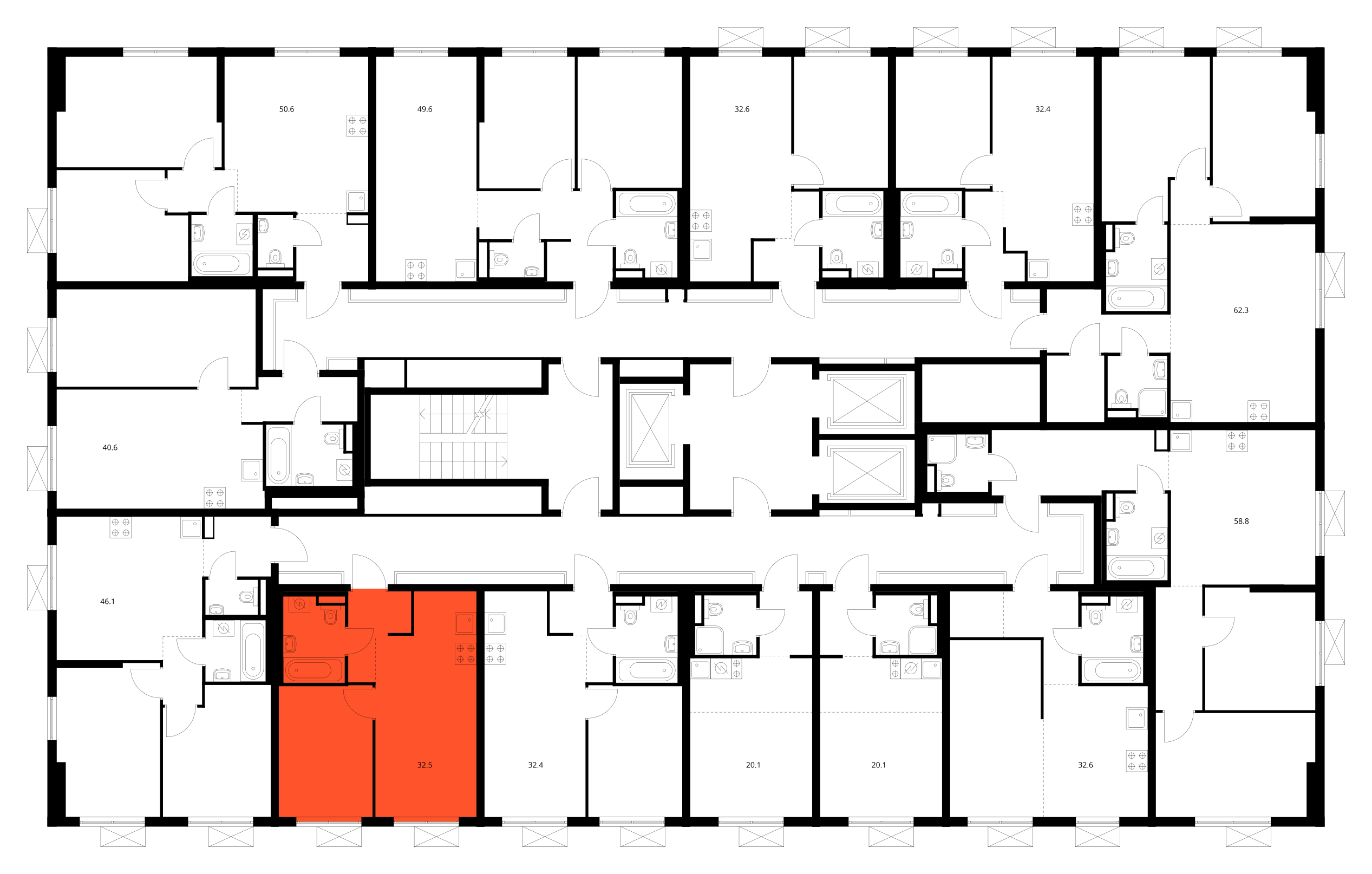 Планировка 1-комн. 3