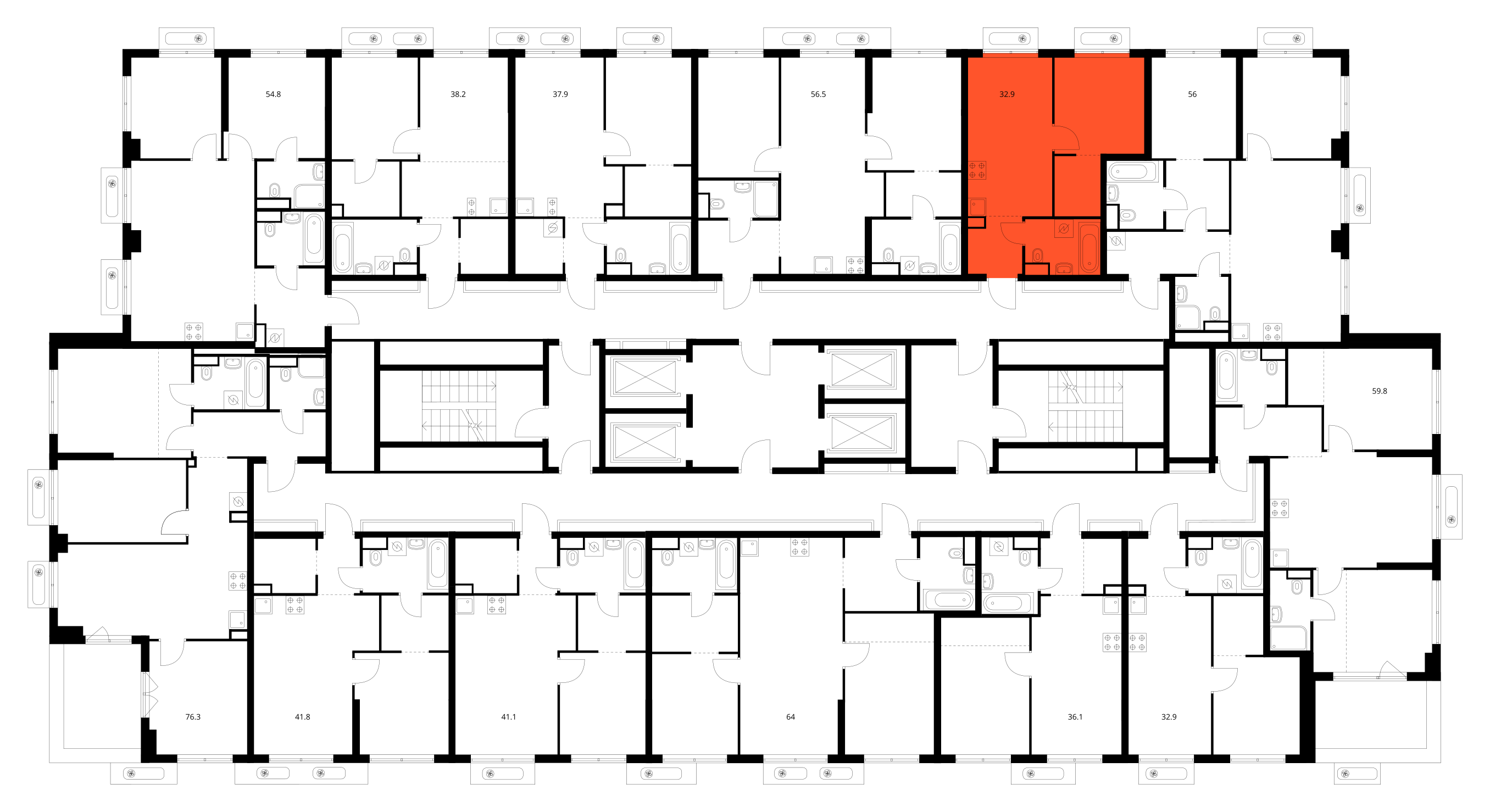 Планировка 1-комн. 3