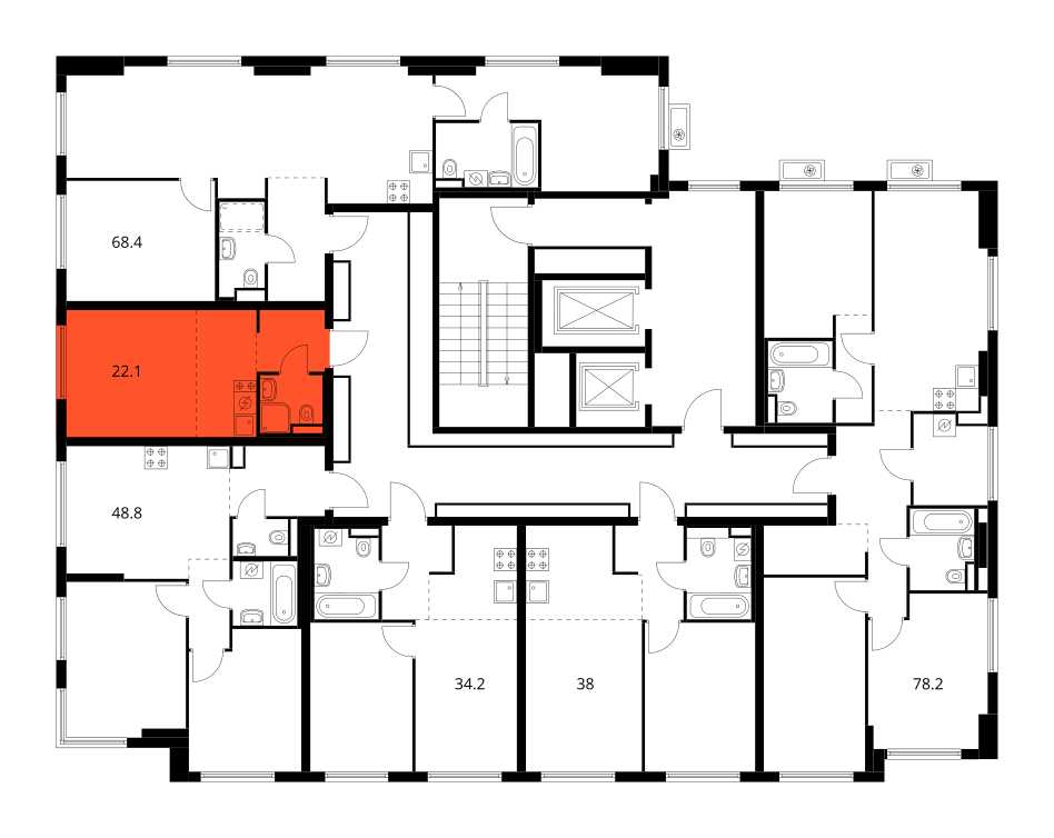Планировка Студия 3