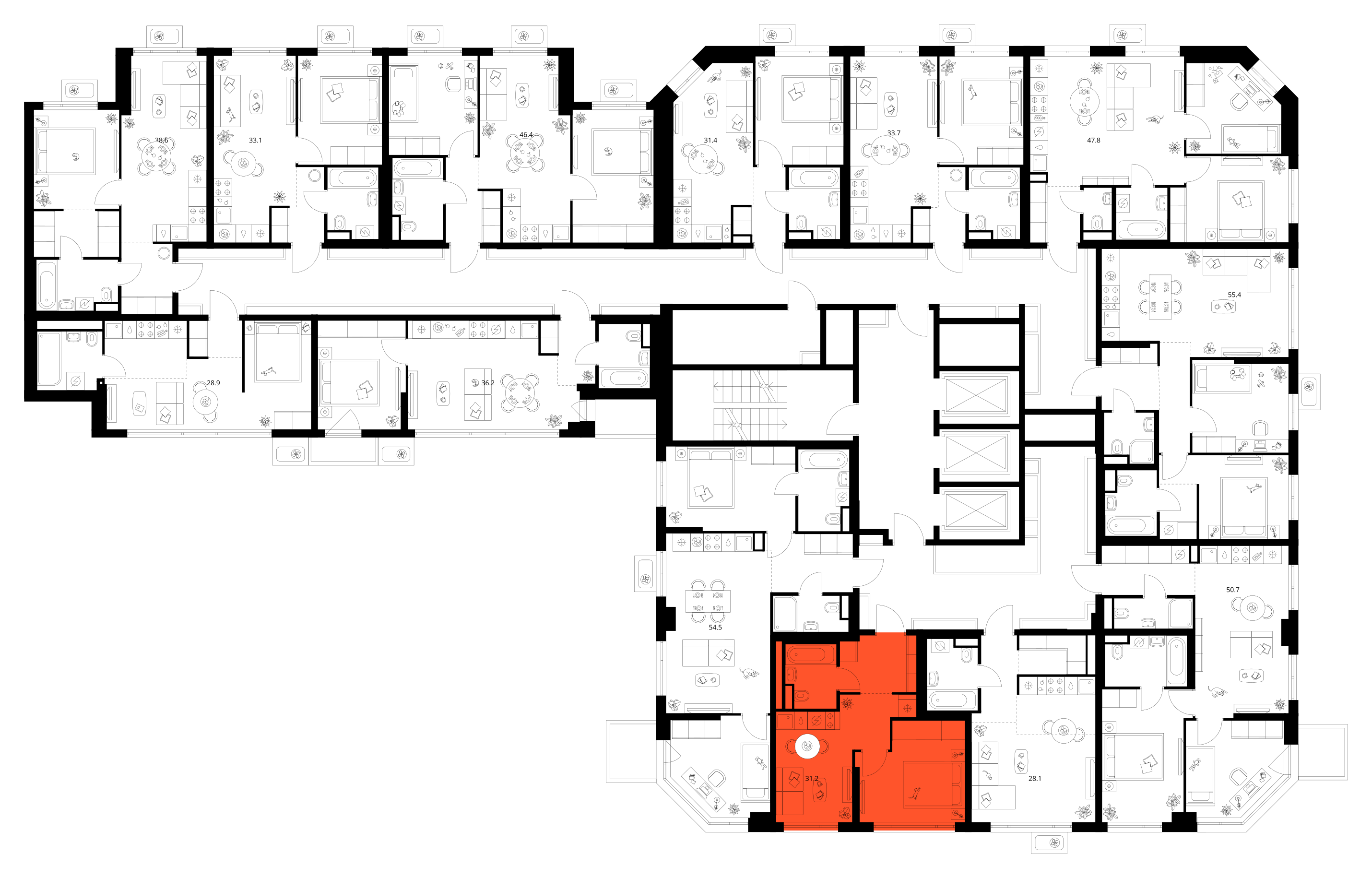 Планировка 1-комн. 3