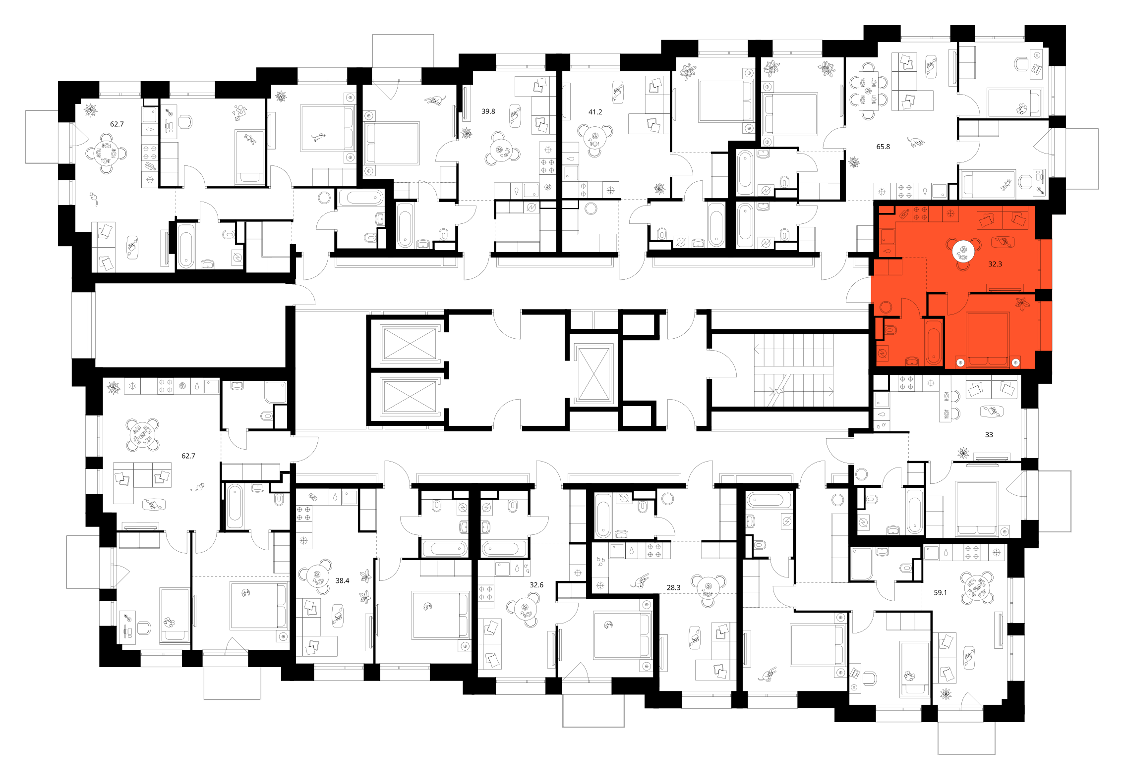 Планировка 1-комн. 3