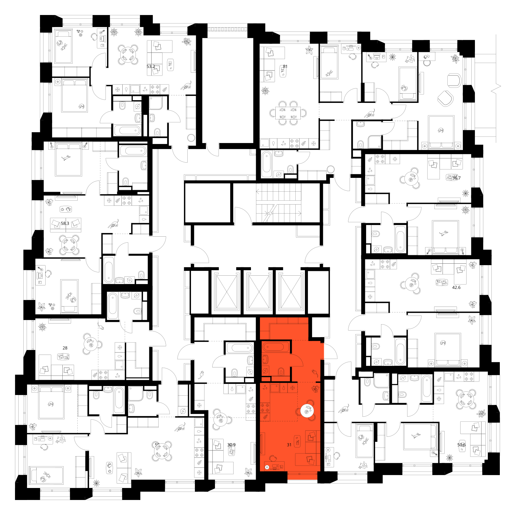 Планировка Студия 3