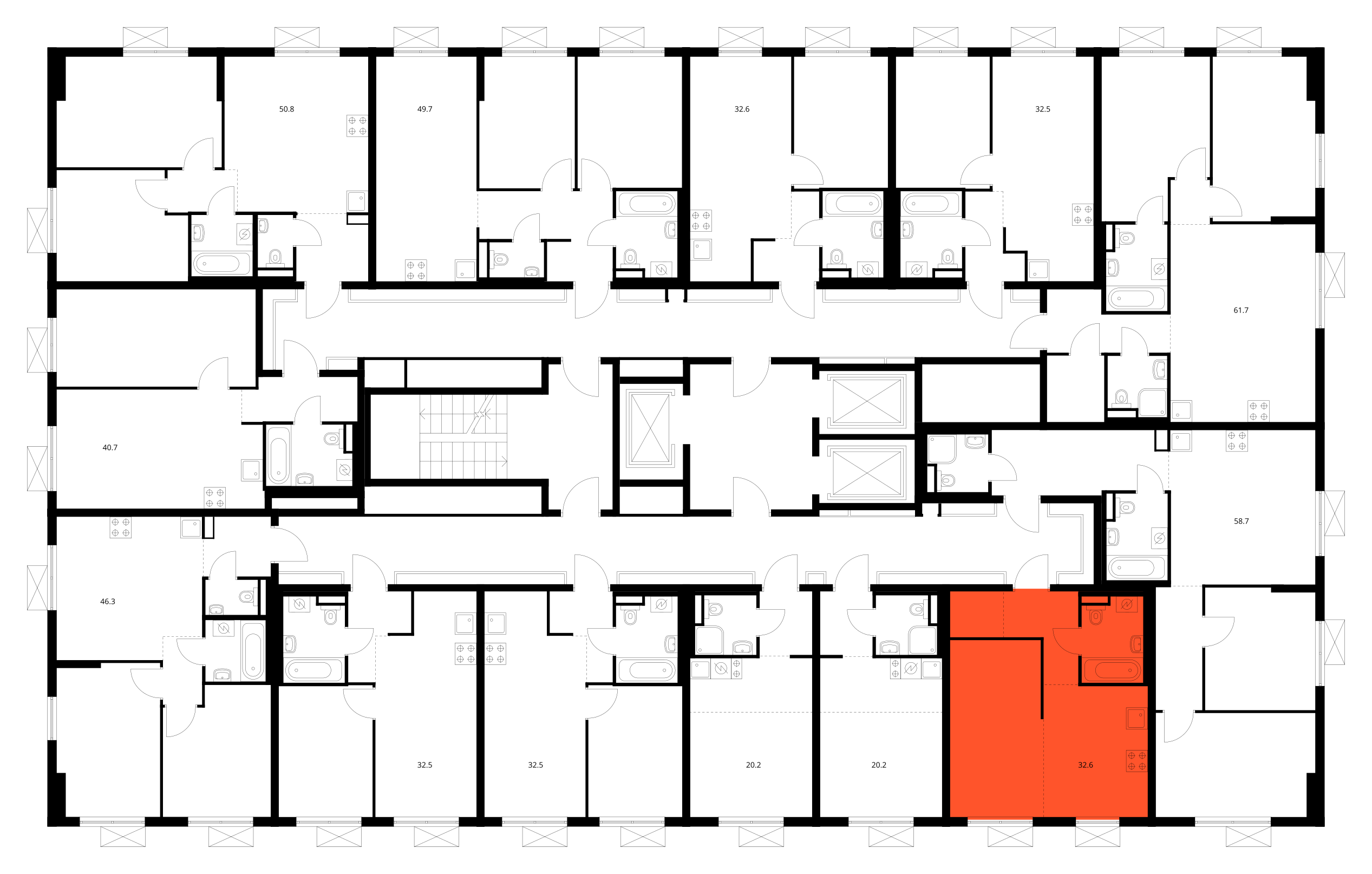 Планировка 1-комн. 3