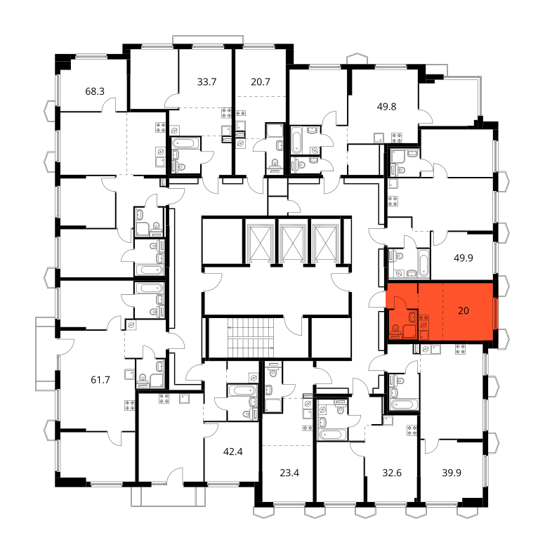 Планировка Студия 3