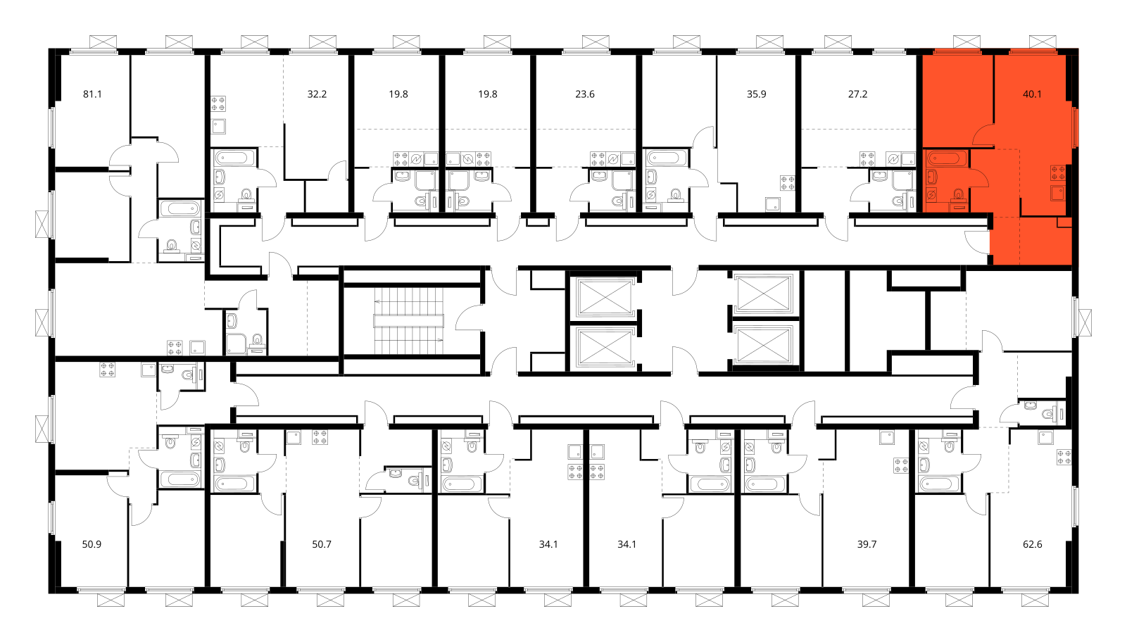 Планировка 1-комн. 4