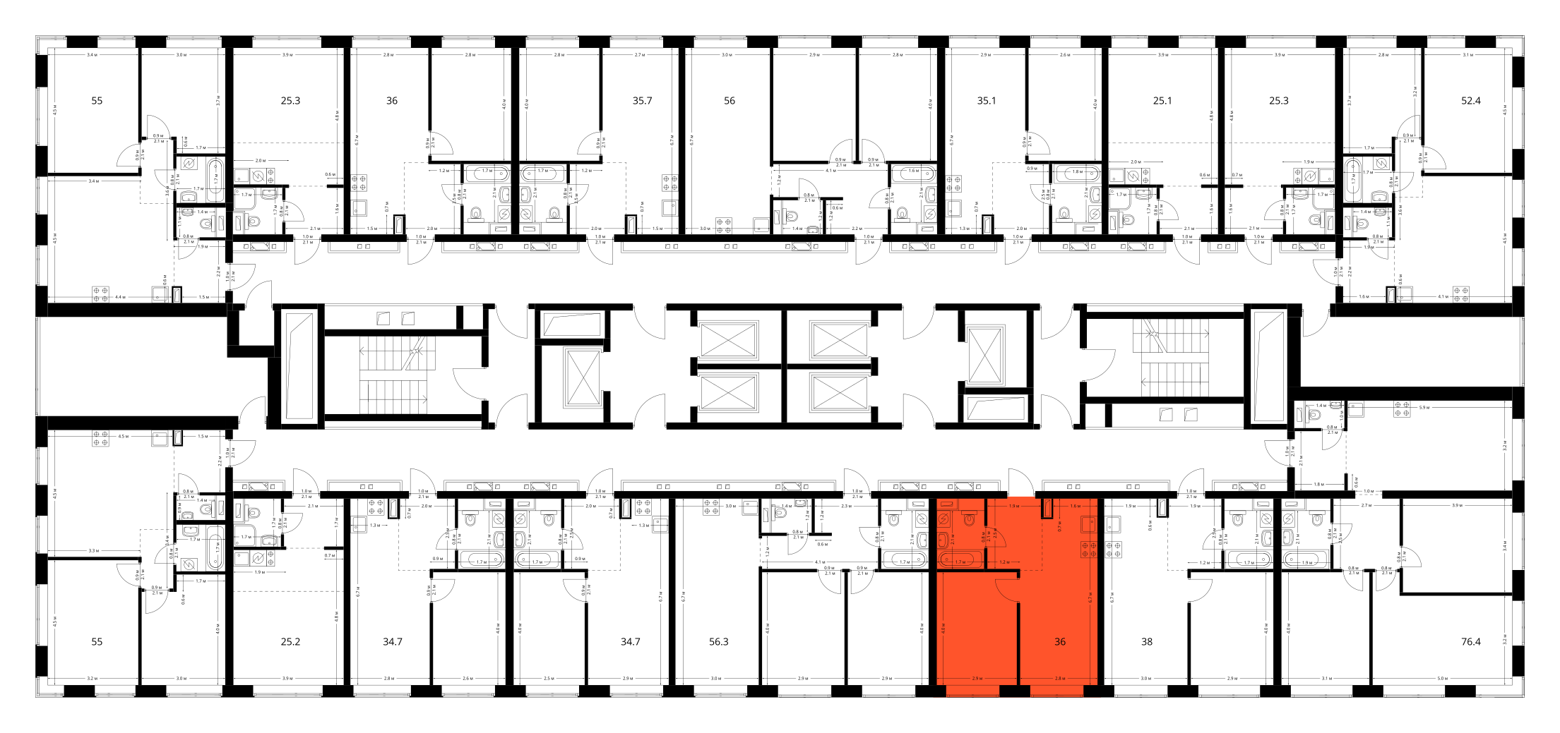 Планировка 1-комн. 3