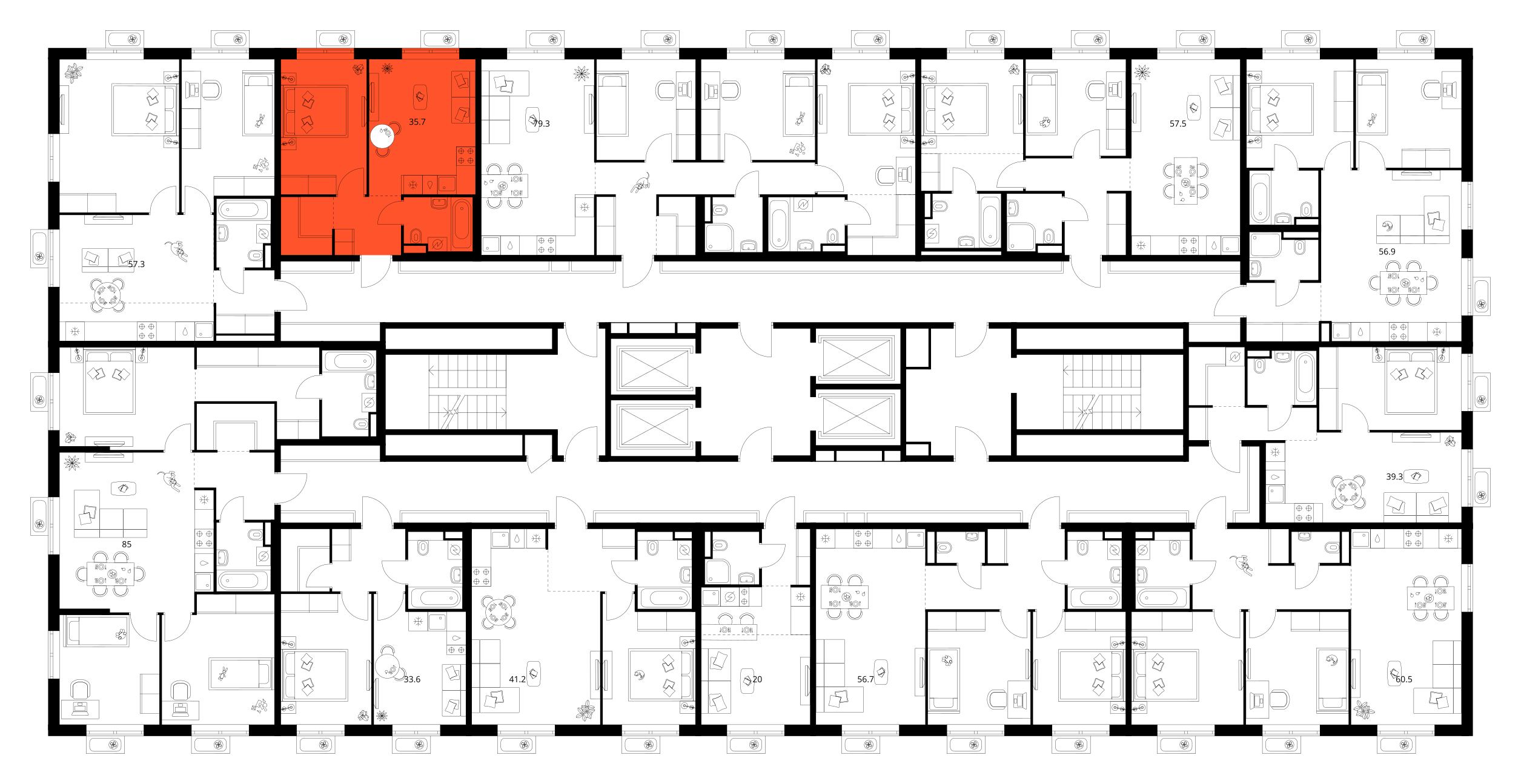 Планировка 1-комн. 3