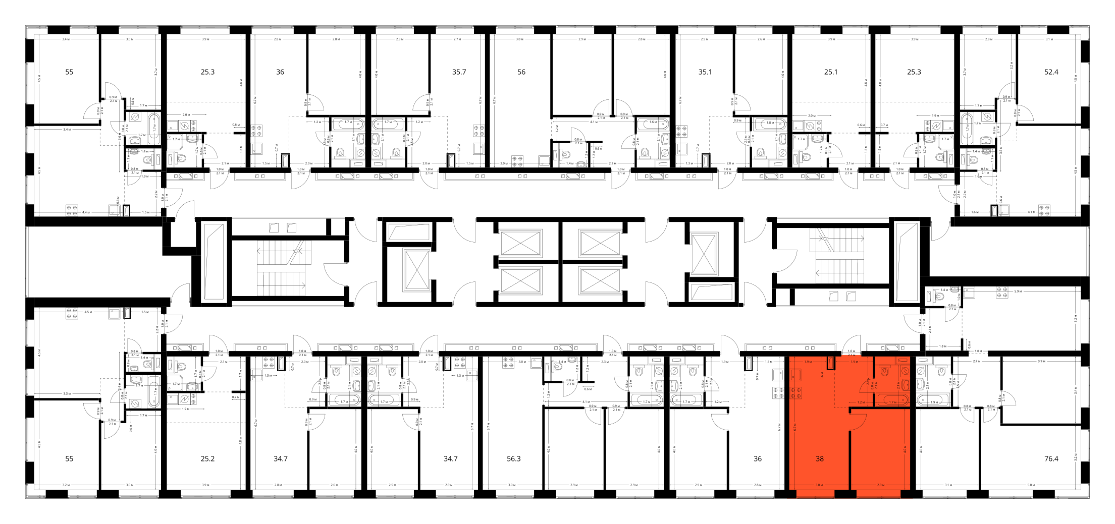 Планировка 1-комн. 3