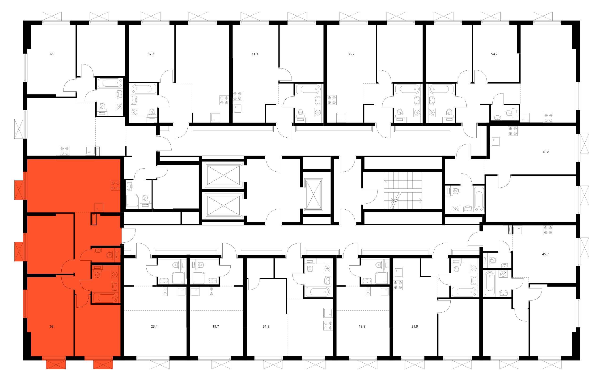 Планировка 3-комн. 3