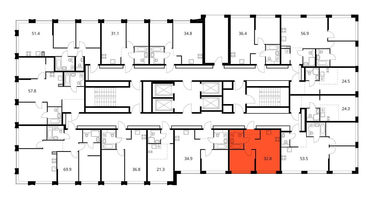 Планировка 1-комн. 3