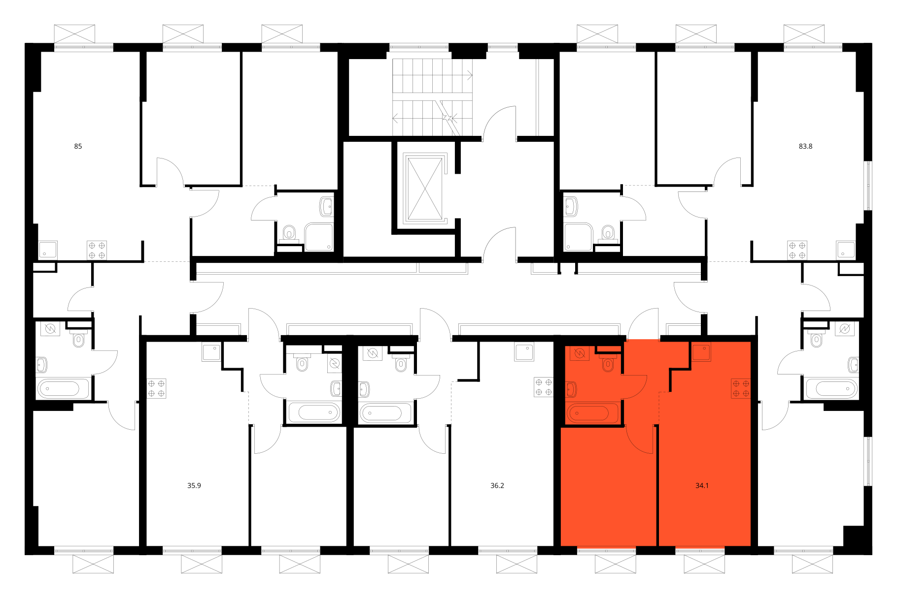 Планировка 1-комн. 3