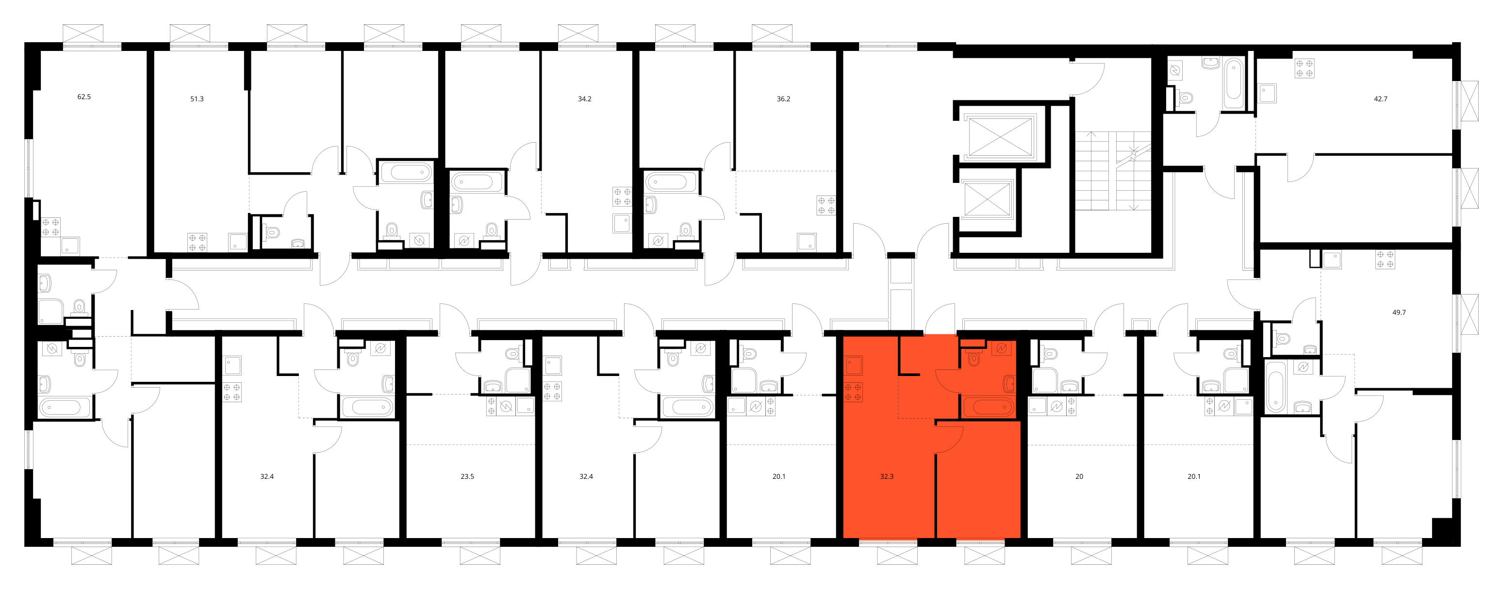 Планировка 1-комн. 3
