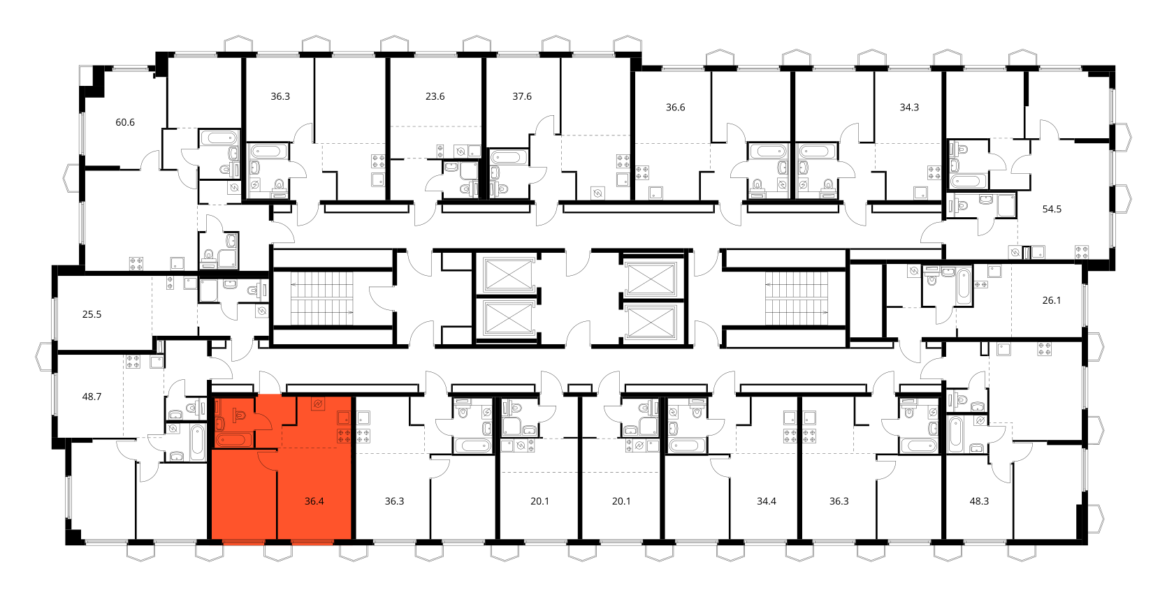 Планировка 1-комн. 3