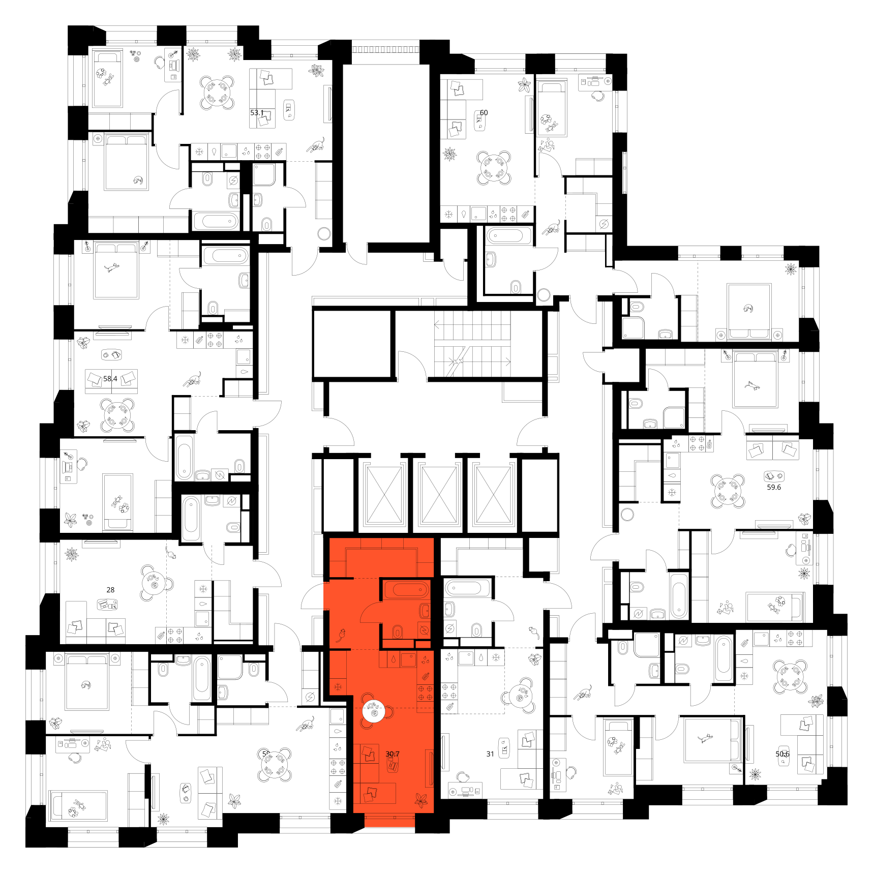 Планировка Студия 3