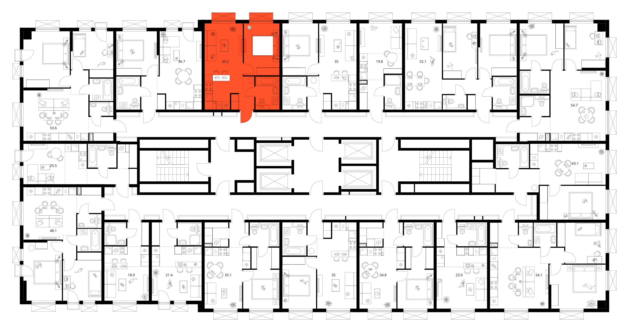Планировка 1-комн. 3