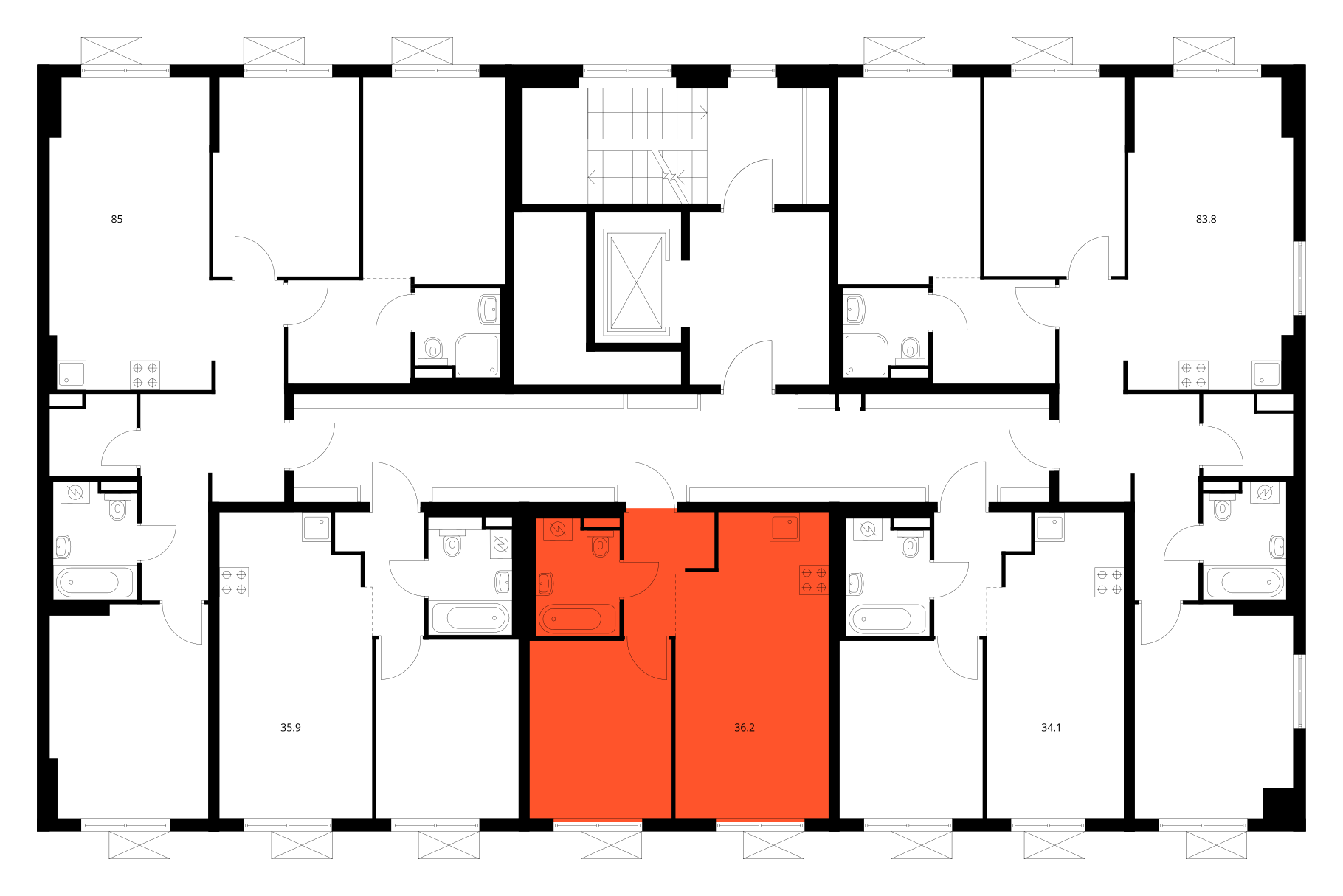 Планировка 1-комн. 3