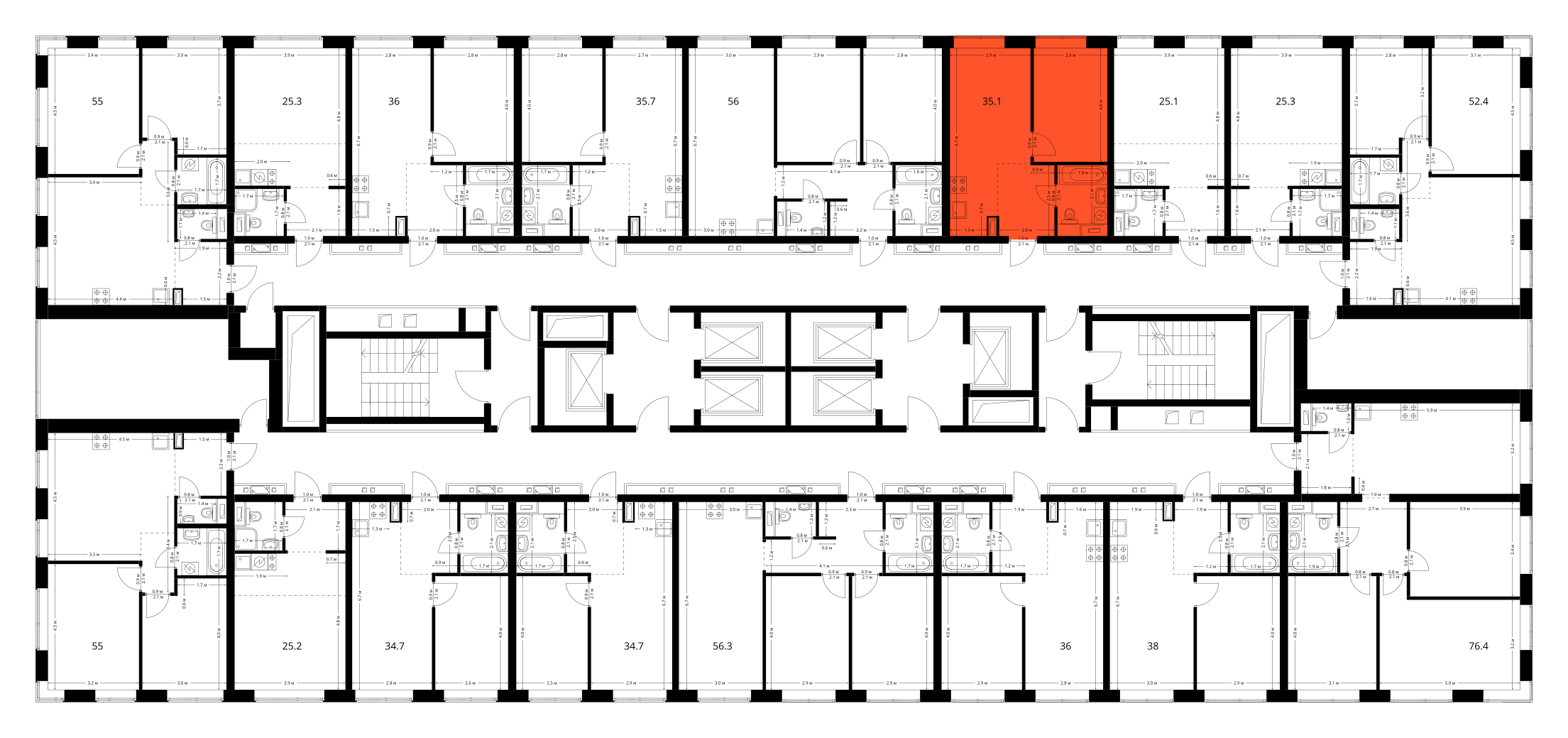Планировка 1-комн. 3