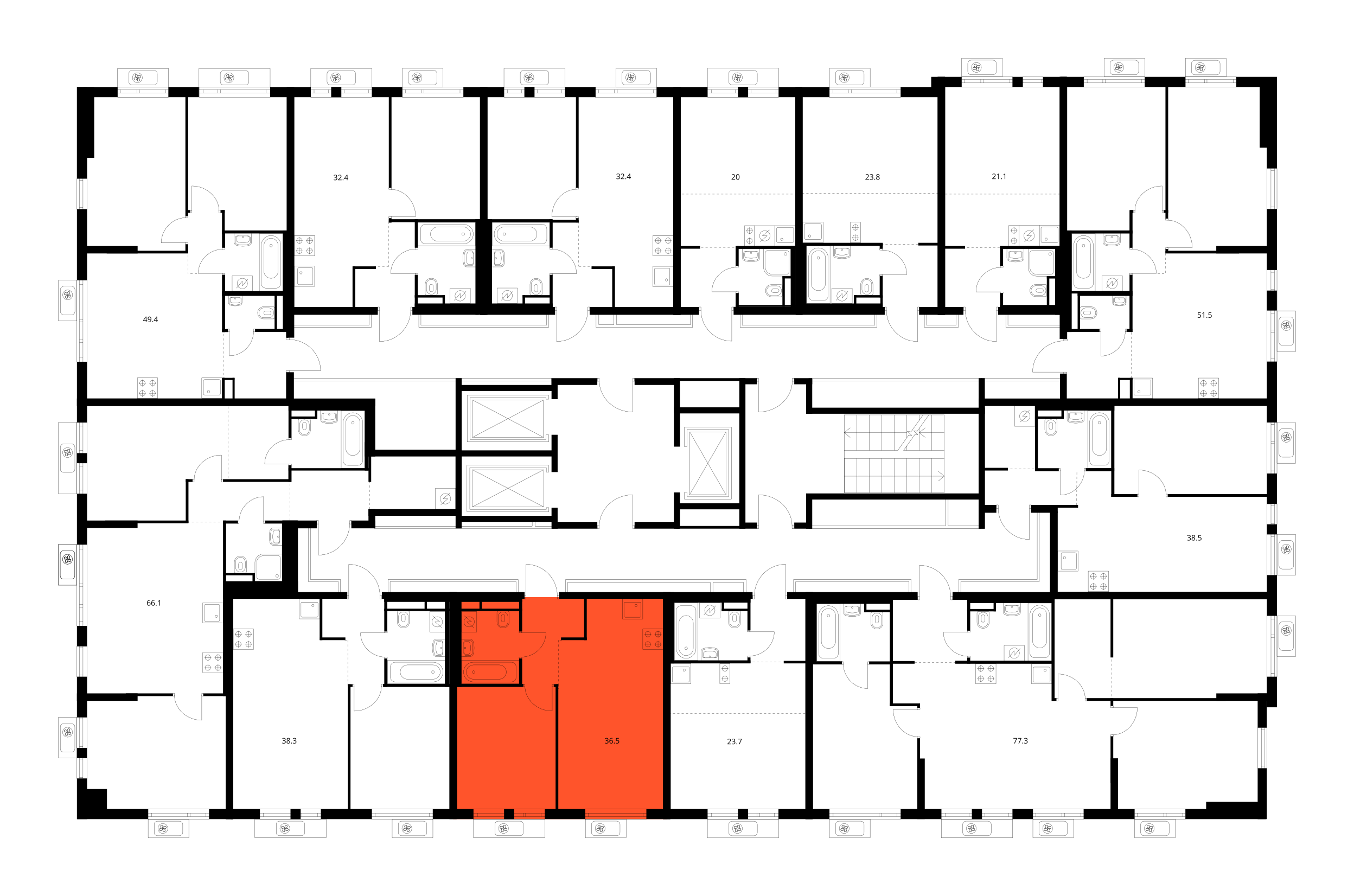 Планировка 1-комн. 3