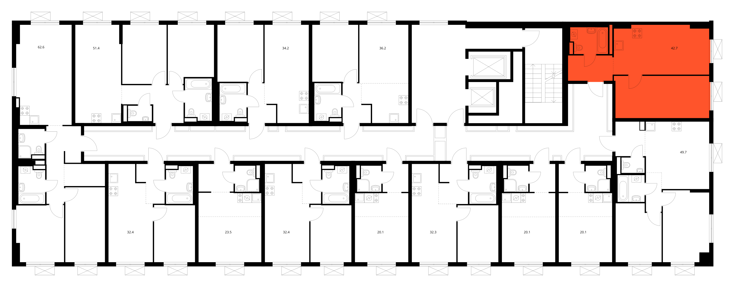 Планировка 1-комн. 3