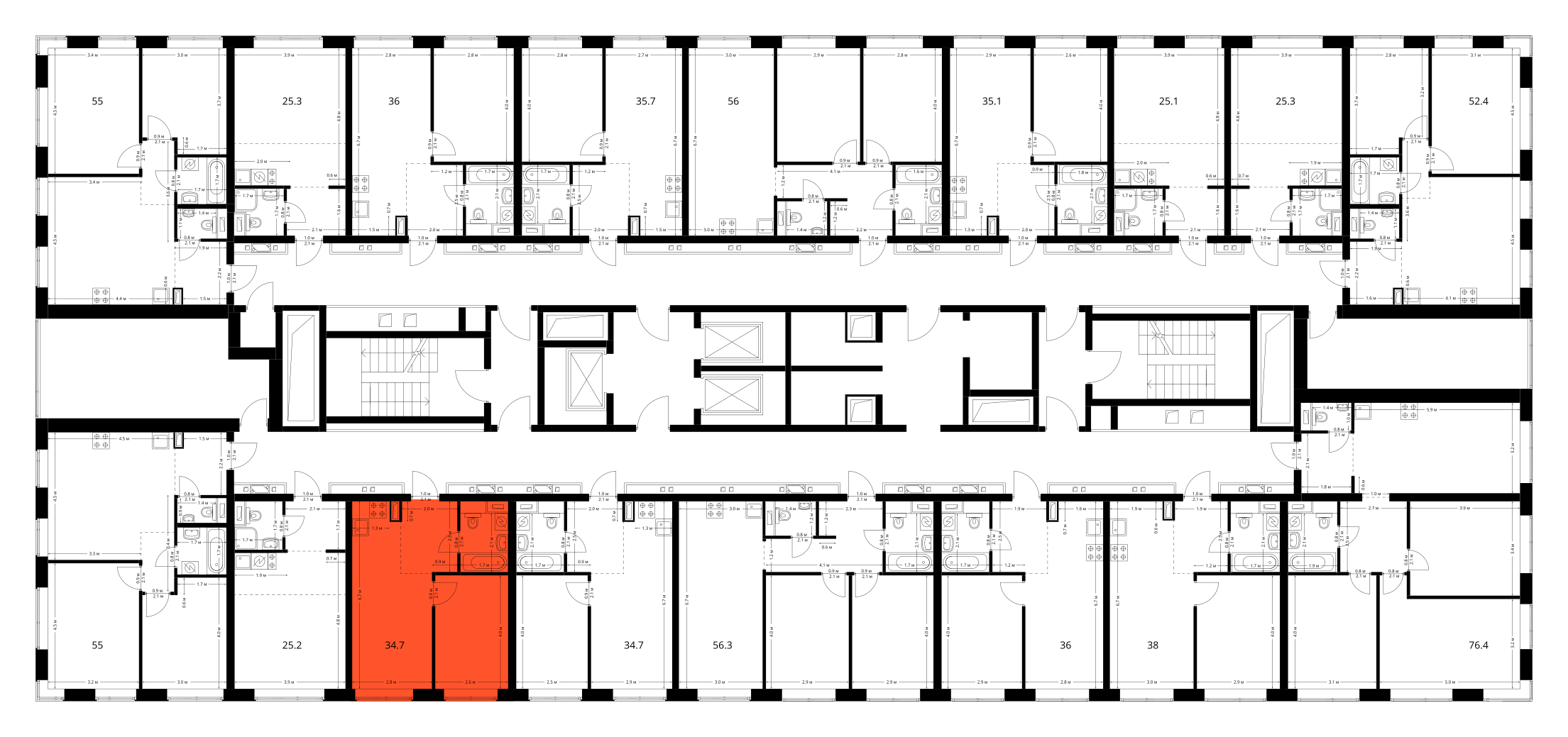 Планировка 1-комн. 3