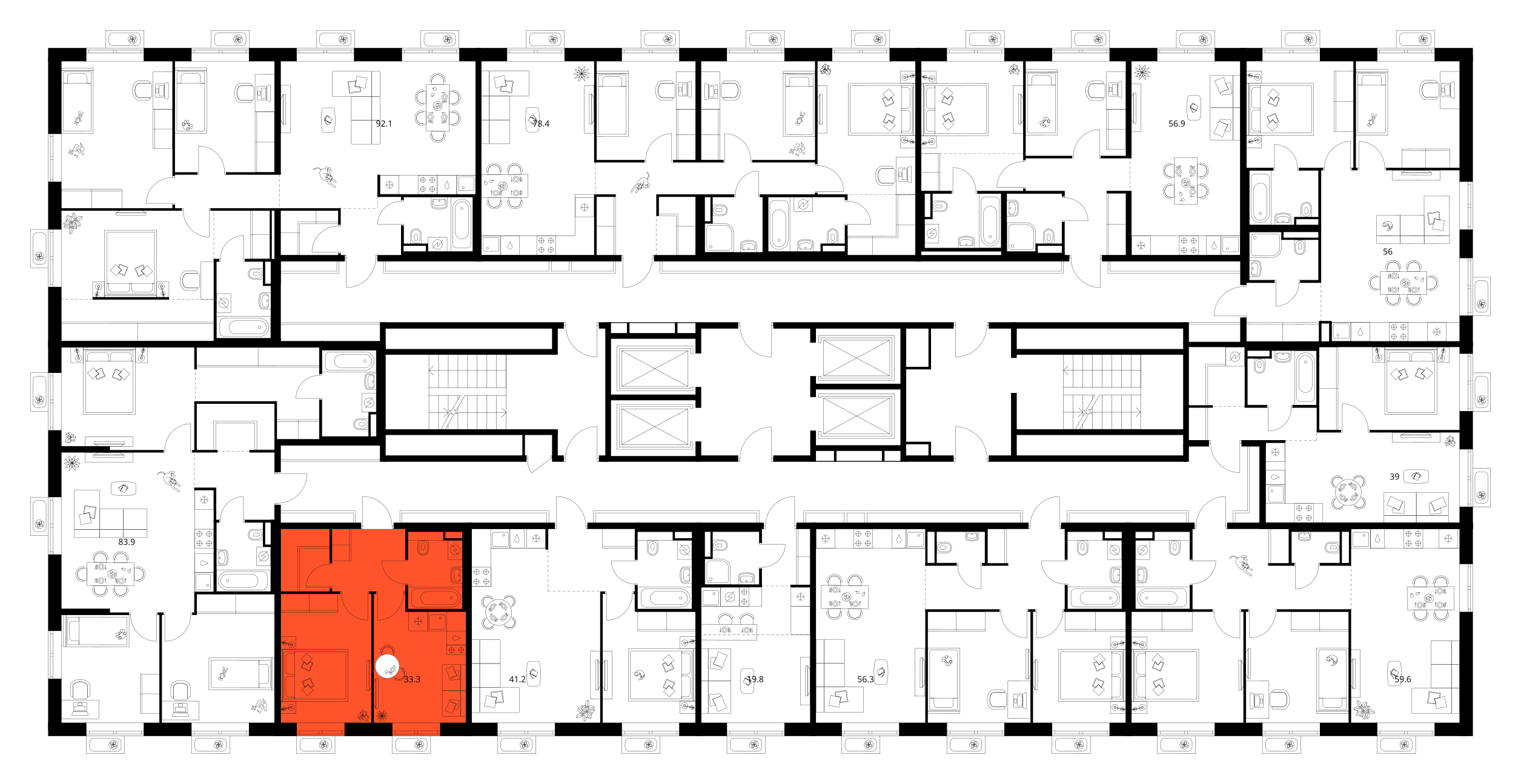 Планировка 1-комн. 3