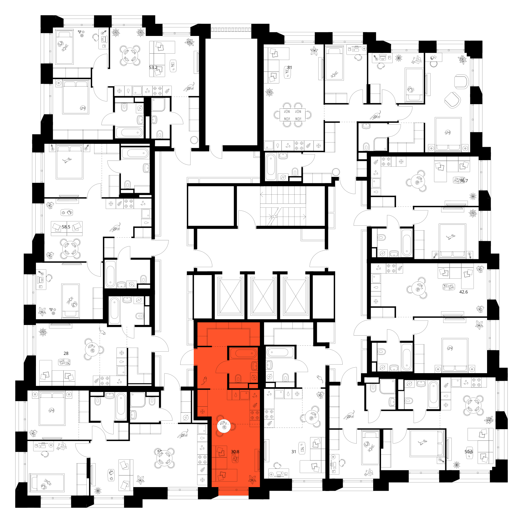 Планировка Студия 3