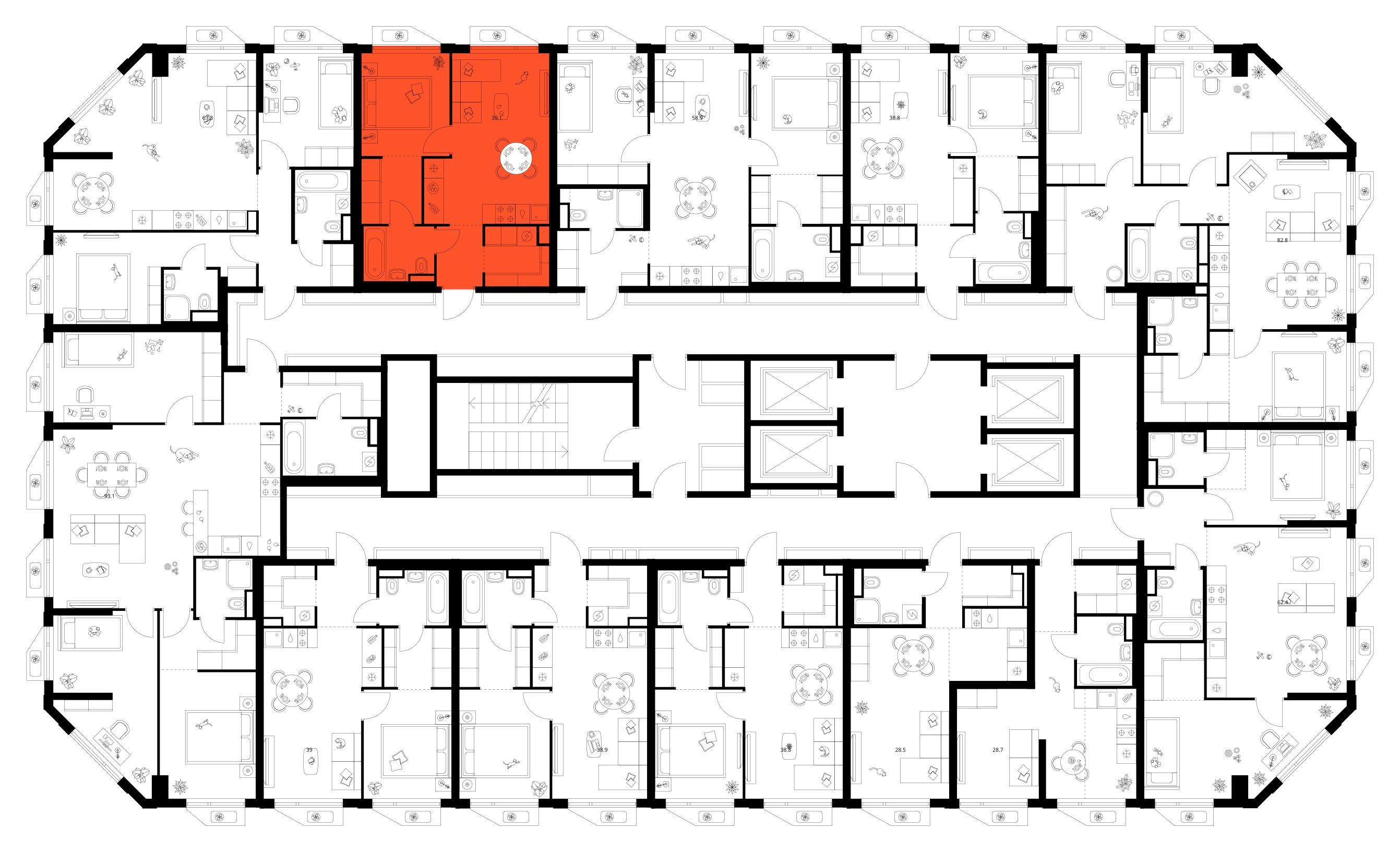 Планировка 1-комн. 3