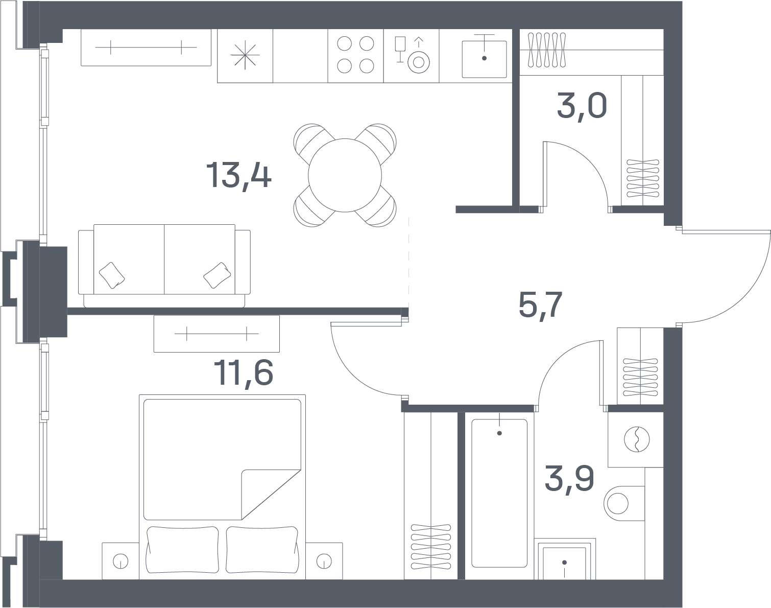 Планировка 1-комн.