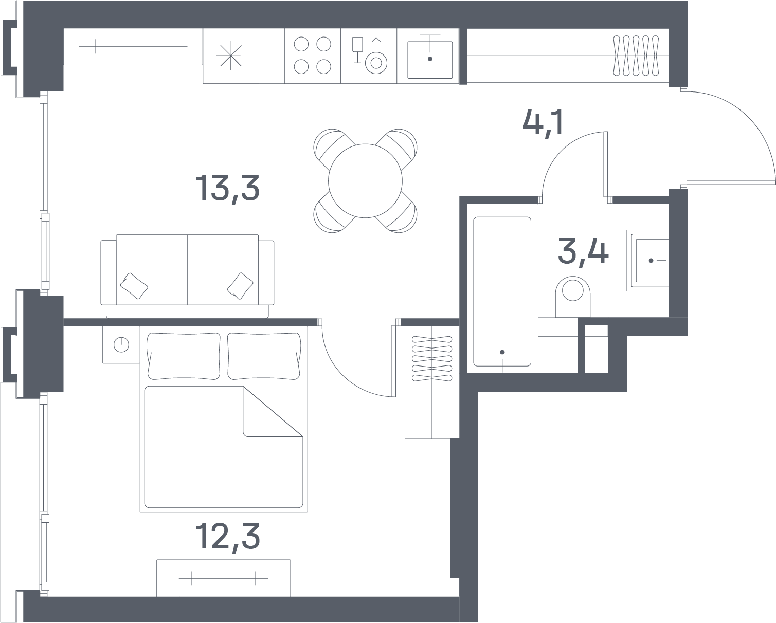 Планировка 1-комн.