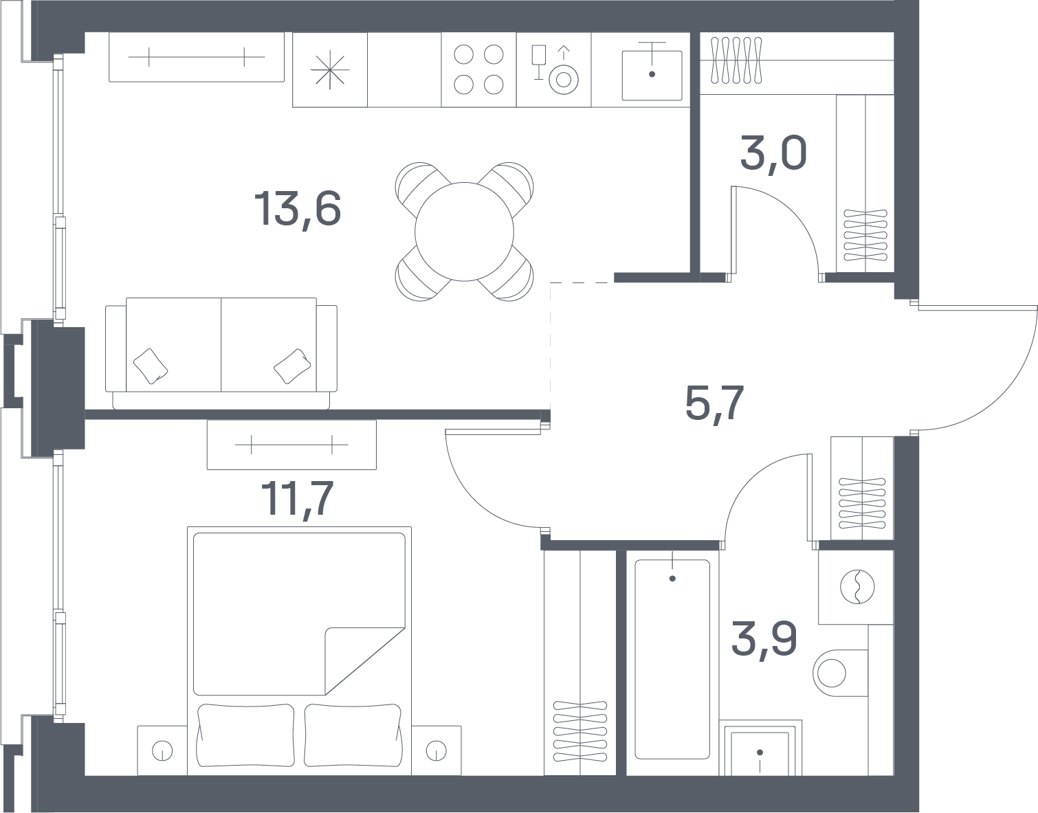 Планировка 1-комн.