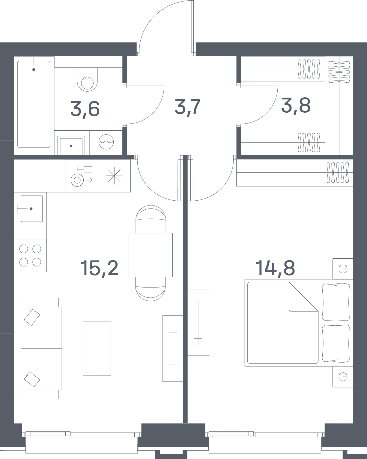 Планировка 1-комн.