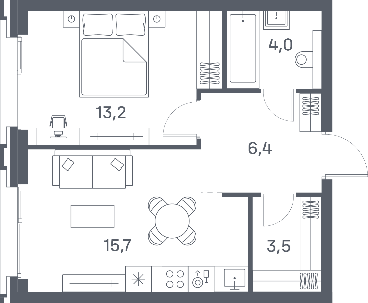 Планировка 1-комн.