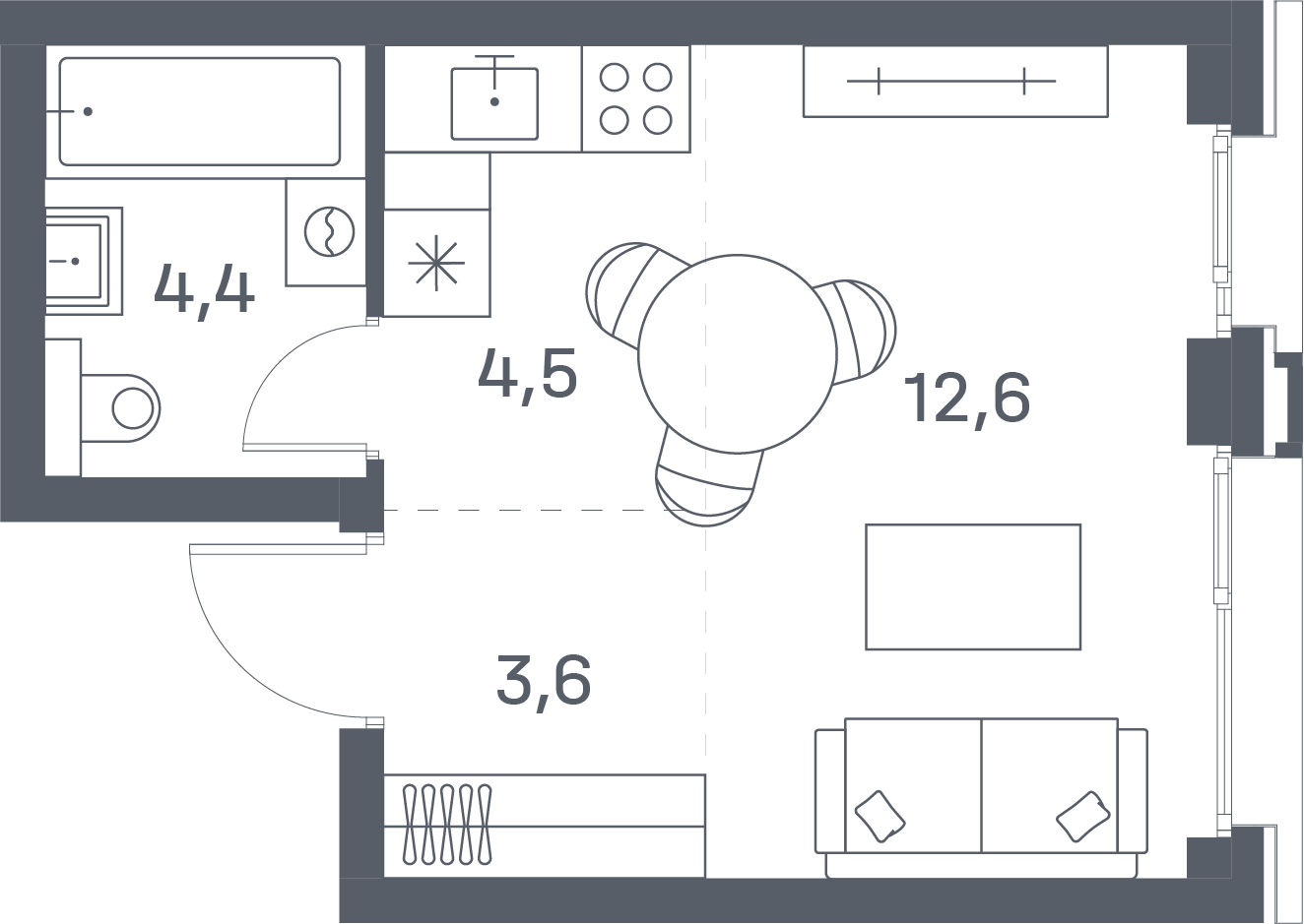 Планировка Студия